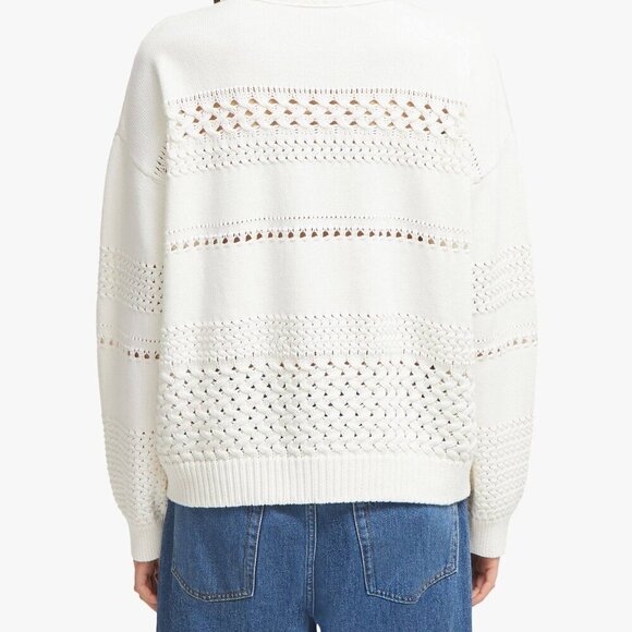 French Connection Long Sleeve Open Knit Sweater - /White - Picture 2 of 7